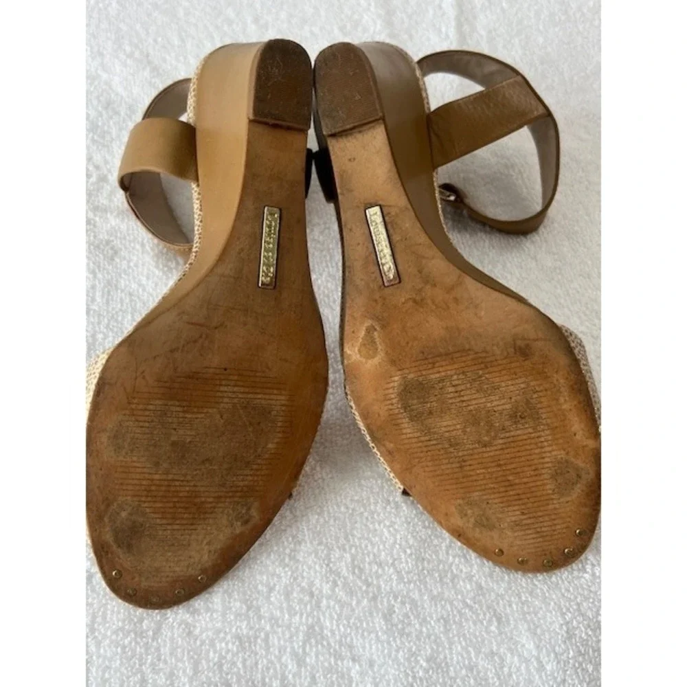 Louise Et Cie Rose Gold & Beige Wedge Sandals | Women's 7.5 M | ‎ Good Condition
